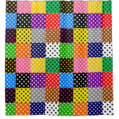 Veelkleurige Patchwork Quilt Polka Dots Douchegordijn (Voorkant)