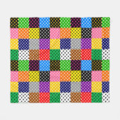 Veelkleurige Patchwork Quilt Polka Dots Fleece Deken (Voorkant (Horizontaal))