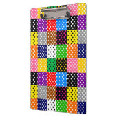 Veelkleurige Patchwork Quilt Polka Dots Klembord (Links)