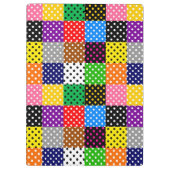 Veelkleurige Patchwork Quilt Polka Dots Klembord (Achterkant)