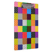 Veelkleurige Patchwork Quilt Polka Dots Klembord (Rechts)