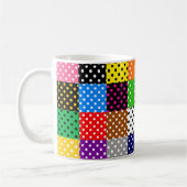 Veelkleurige Patchwork Quilt Polka Dots Koffiemok (Links)