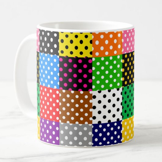 Veelkleurige Patchwork Quilt Polka Dots Koffiemok