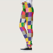 Veelkleurige Patchwork Quilt Polka Dots Leggings (Links)