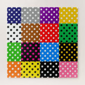 Veelkleurige Patchwork Quilt Polka Dots Legpuzzel (Horizontaal)