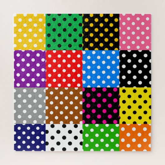 Veelkleurige Patchwork Quilt Polka Dots Legpuzzel (Verticaal)