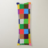 Veelkleurige Patchwork Quilt Polka Dots Lichaamskussen (Voorkant Verticaal)