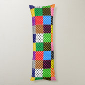 Veelkleurige Patchwork Quilt Polka Dots Lichaamskussen (Achterkant (Verticaal))