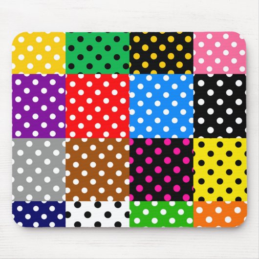 Veelkleurige Patchwork Quilt Polka Dots Muismat (Voorkant)