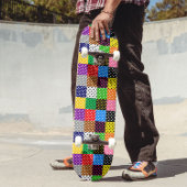 Veelkleurige Patchwork Quilt Polka Dots Persoonlijk Skateboard