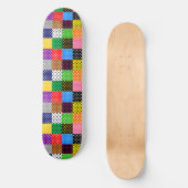 Veelkleurige Patchwork Quilt Polka Dots Persoonlijk Skateboard (Voorkant)