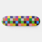 Veelkleurige Patchwork Quilt Polka Dots Persoonlijk Skateboard (Horizontaal)