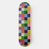 Veelkleurige Patchwork Quilt Polka Dots Persoonlijk Skateboard (Voorkant)