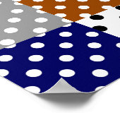 Veelkleurige Patchwork Quilt Polka Dots Poster (Hoek)
