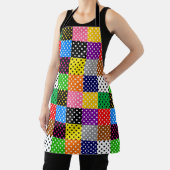 Veelkleurige Patchwork Quilt Polka Dots Schort (Insitu)