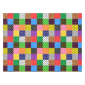 Veelkleurige Patchwork Quilt Polka Dots Tafelkleed (Voorkant (Horizontaal))
