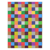 Veelkleurige Patchwork Quilt Polka Dots Tafelkleed (Voorkant)