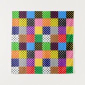 Veelkleurige Patchwork Quilt Polka Dots Wandkleed (Voorkant (horizontaal))