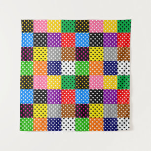 Veelkleurige Patchwork Quilt Polka Dots Wandkleed