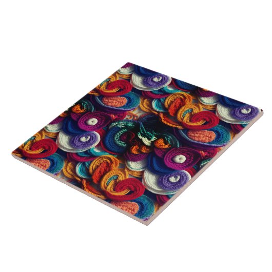 veelkleurige patchwork tegeltje (Zijkant)