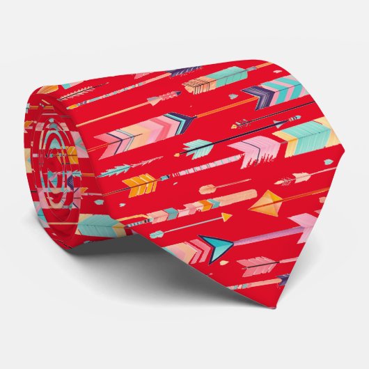 Veelkleurige Pijl Patroon Thunder_Cove Stropdas (Opgerold)