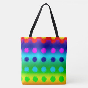 Veelkleurige Polka Dots Canvas tas
