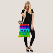Veelkleurige Polka Dots Canvas tas (Op model)