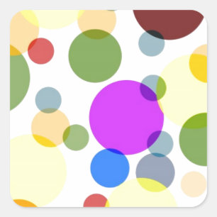 Veelkleurige polka dots ontwerp vierkante sticker