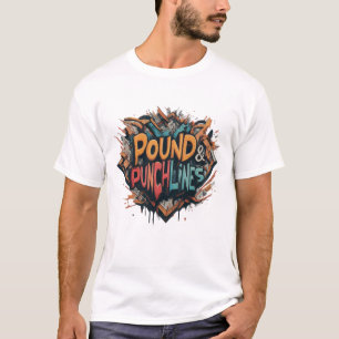 Veelkleurige "Pounds and Punchlines" T-shirt