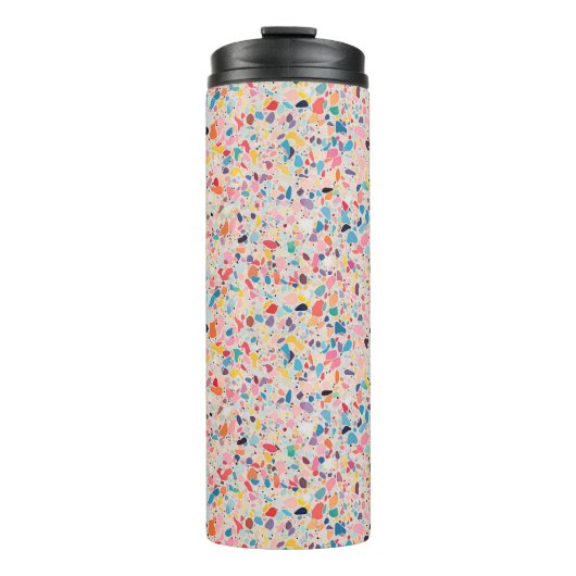 Veelkleurige Regenboog Terrazzo patroon Thermosbeker (Voorkant)