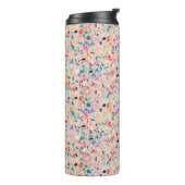 Veelkleurige Regenboog Terrazzo patroon Thermosbeker (Gedraaid links)