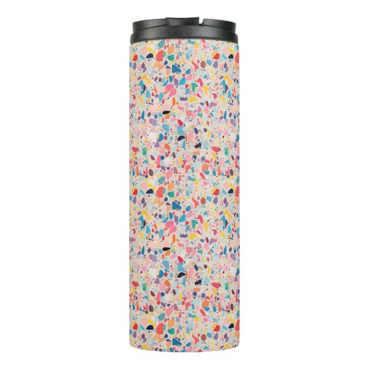 Veelkleurige Regenboog Terrazzo patroon Thermosbeker (Achterkant)