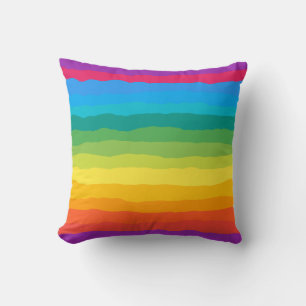 Veelkleurige regenboog Wiggly Stripes Kussen