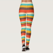 Veelkleurige retro horizontale dikke streep leggin leggings (Achterkant)