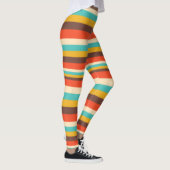 Veelkleurige retro horizontale dikke streep leggin leggings (Rechts)