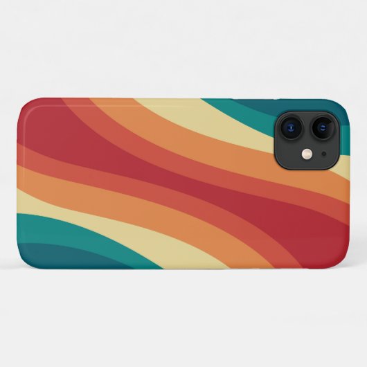 Veelkleurige retro stijl golven ontwerp Case-Mate iPhone case (Achterkant (horizontaal))