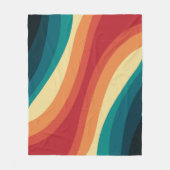 Veelkleurige retro stijl golven ontwerp fleece deken (Voorkant)