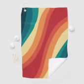 Veelkleurige retro stijl golven ontwerp golfhanddoek (Insitu)