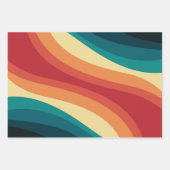 Veelkleurige retro stijl golven ontwerp inpakpapier vel (Voorkant 3)
