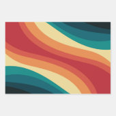 Veelkleurige retro stijl golven ontwerp inpakpapier vel (Voorkant 2)