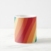 Veelkleurige retro stijl golven ontwerp koffiemok (Center)