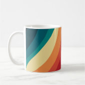 Veelkleurige retro stijl golven ontwerp koffiemok (Links)