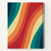 Veelkleurige retro stijl golven ontwerp notitieboek (Achterkant)