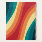 Veelkleurige retro stijl golven ontwerp planner (Achterkant)