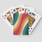 Veelkleurige retro stijl golven ontwerp pokerkaarten (Achterkant)