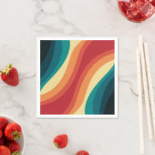 Veelkleurige retro stijl golven ontwerp servet (Insitu)
