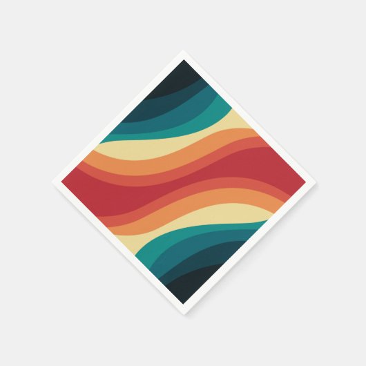 Veelkleurige retro stijl golven ontwerp servet (Hoek)