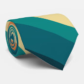 Veelkleurige retro stijl golven ontwerp stropdas (Opgerold)