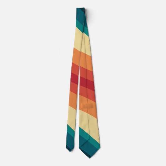 Veelkleurige retro stijl golven ontwerp stropdas (Achterkant)