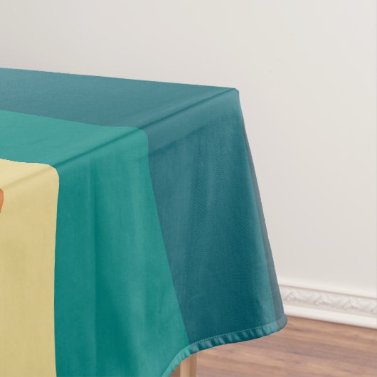 Veelkleurige retro stijl golven ontwerp tafelkleed (Voorbeeld)